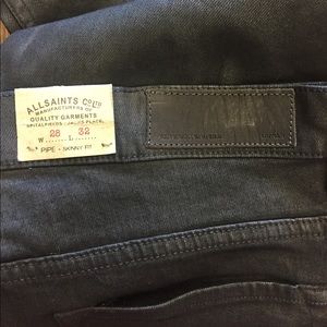 All Saints - Low Rise Coated PIPE Skinny fit Jeans Women's Size 28/32
